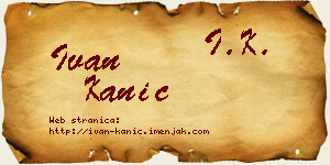 Ivan Kanić vizit kartica